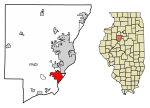 Peoria County Illinois Incorporated and Unincorporated areas Bartonville Highlighted